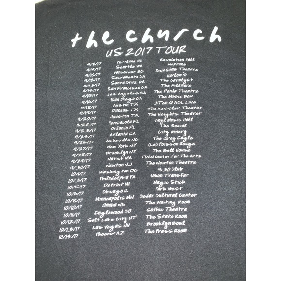 The Church Man Woman Life Death Infinity 2017 Tour Dates Shirt (Steve Kilbey) - Picture 8 of 8